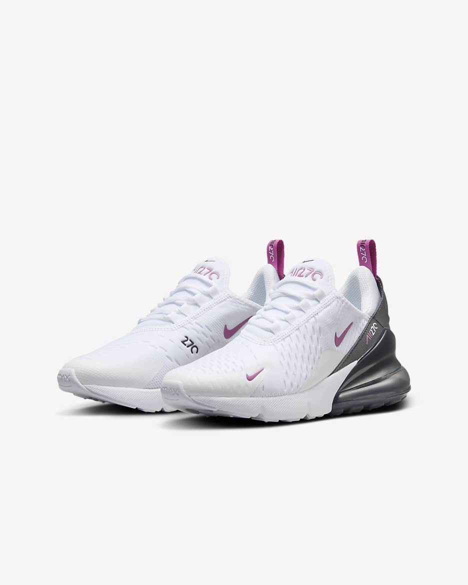 Nike Kids Grade School Air Max 270 Shoes Size 4 Fuchsia White